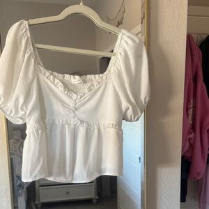 Altar'd State White Puff Sleeve Blouse